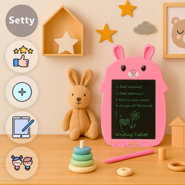 Tabletă grafică Setty Writting Board Rabbit D336 Pink Pentru fetițe, 3+ photo 3