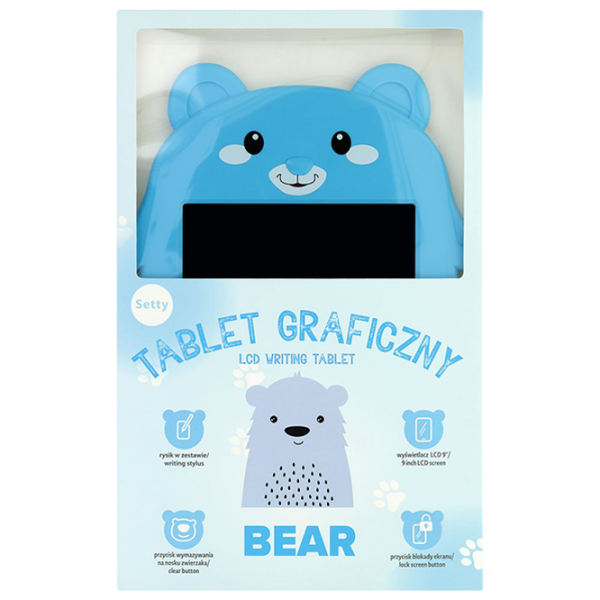 Графический планшет Setty Writting Board Bear D336 Синий Для девочек, 3+ photo 1