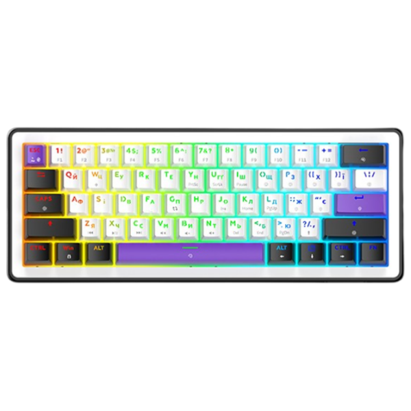 Tastatură Hator Hellyberry HK60 White Gaming, Cu fir photo 1