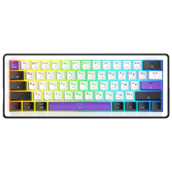 Tastatură Hator Wireless Hellyberry HK60 White Gaming, Fără fir photo 1
