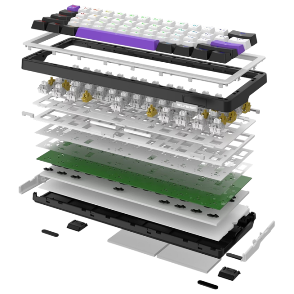 Tastatură Hator Wireless Hellyberry HK60 White Gaming, Fără fir photo 6