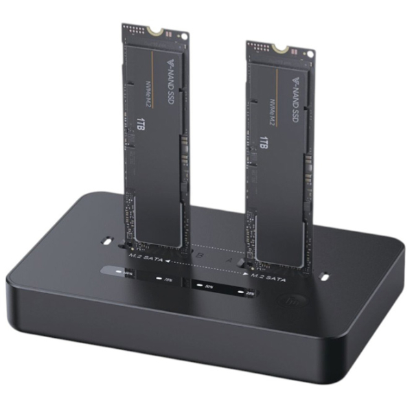 Dock-stație Gembird SATA & NVME Black USB Type-C photo 2