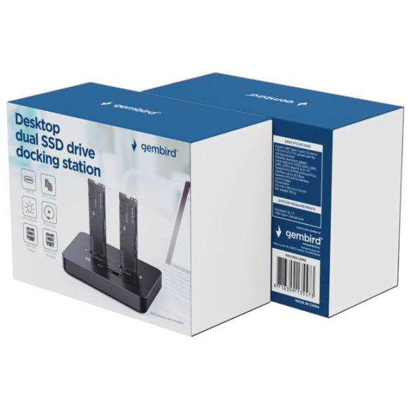 Dock-stație Gembird SATA & NVME Black USB Type-C photo 5