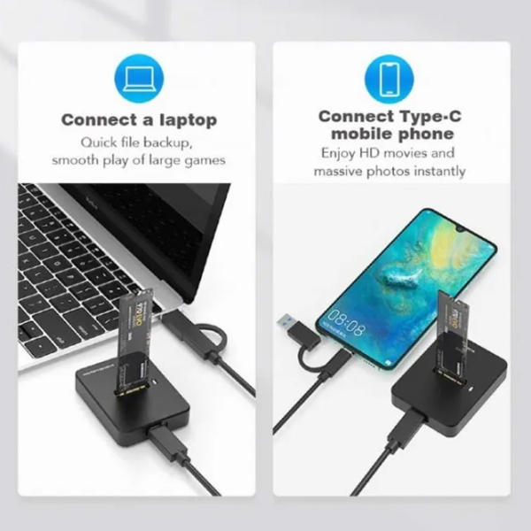 Док-станция Gembird DD-U3M2 Черный USB Type-C photo 6
