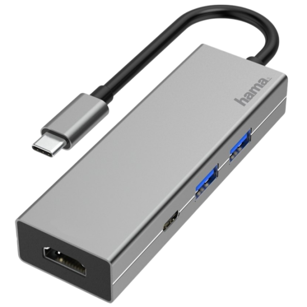 Адаптер Hama Multiport 200107 Серебряный USB Type-C photo 1