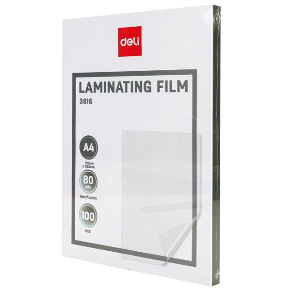 Folie pentru laminare DELI DLE3816 White A4,  photo 5