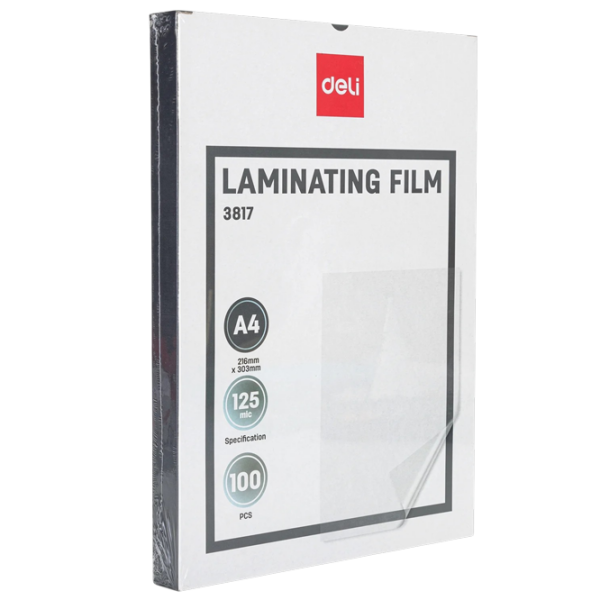 Folie pentru laminare DELI DLE3817 White A4,  photo 1