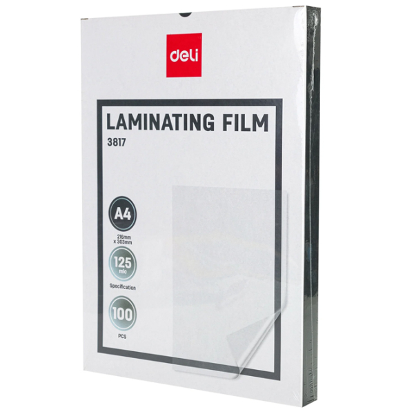 Folie pentru laminare DELI DLE3817 White A4,  photo 3