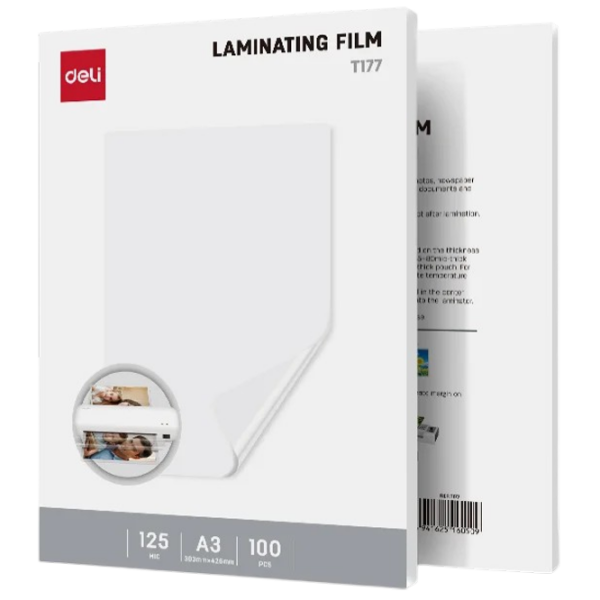 Folie pentru laminare DELI DLET177 Transparent A3,  photo 1