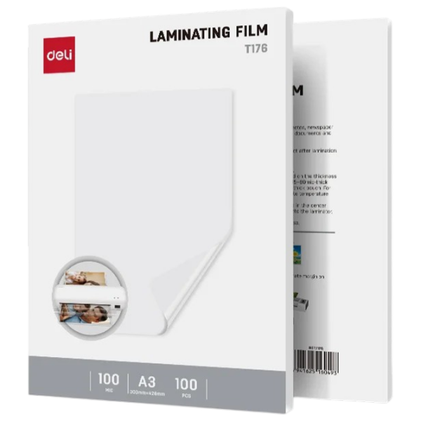 Folie pentru laminare DELI DLET176 Transparent A3,  photo 1