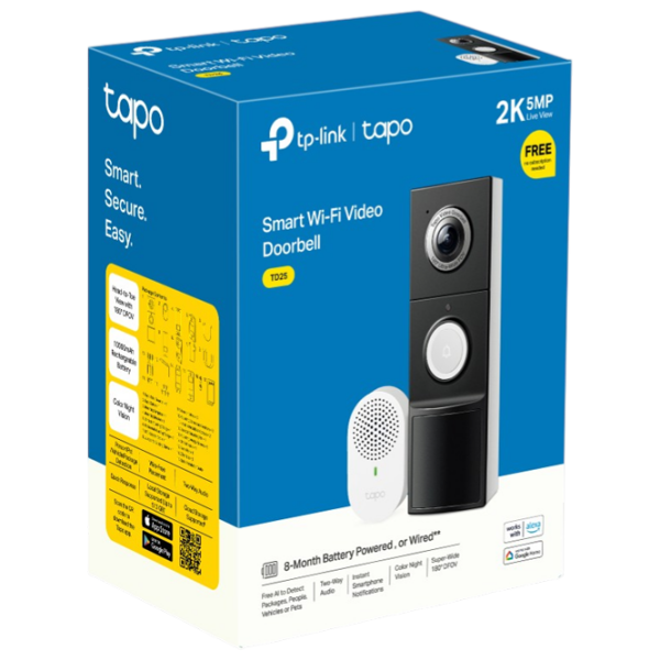 Sonerie inteligentă TP-Link Outdoor TAPO D235 Белый  photo 3