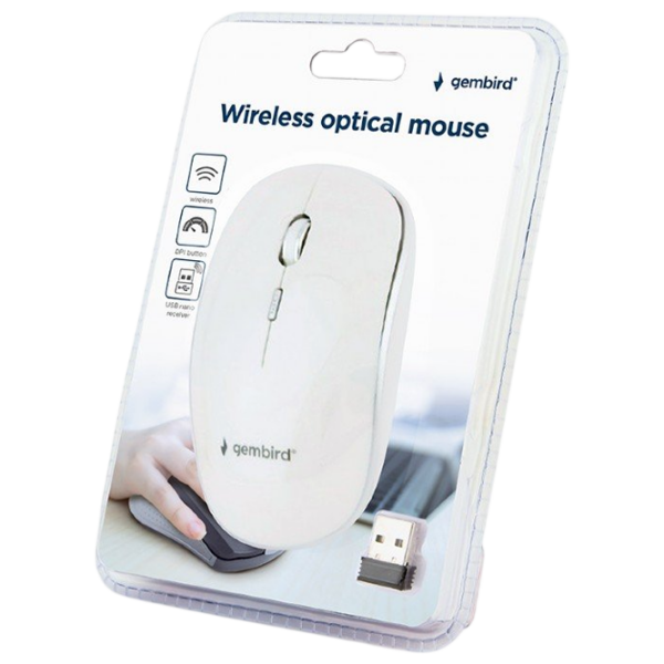 Mouse Gembird MUSW-4B-01 White Fără fir, 1200 dpi photo 5