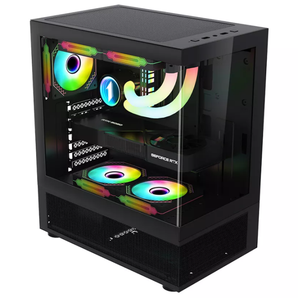 Корпус 1STPLAYER Mi7-A-BK-2F7R-1F7 Черный micro ATX photo 3