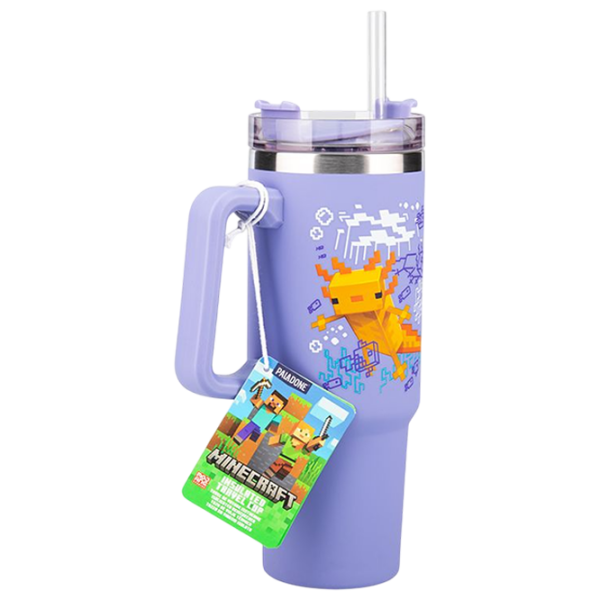 Термокружка Paladone Minecraft Insulated Cup and Straw Фиолетовый 900 мл photo 1
