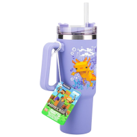 Термокружка Paladone Minecraft Insulated Cup and Straw Фиолетовый 900 мл