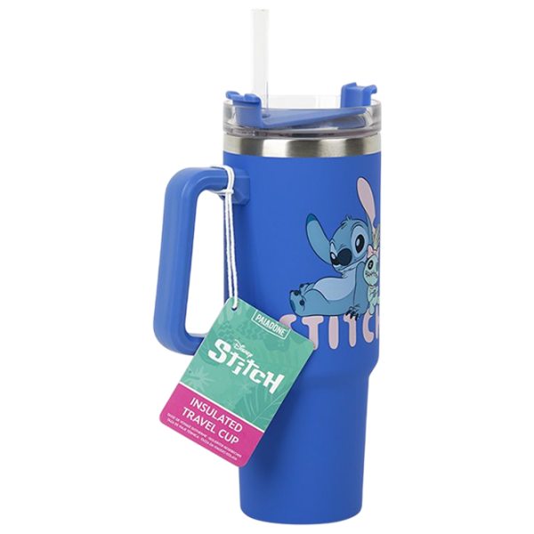 Cană termo Paladone Disney Stitch Blue Insulated Cup and Straw Blue 900 ml photo 1