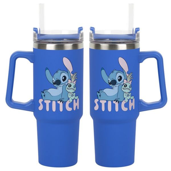 Cană termo Paladone Disney Stitch Blue Insulated Cup and Straw Blue 900 ml photo 2