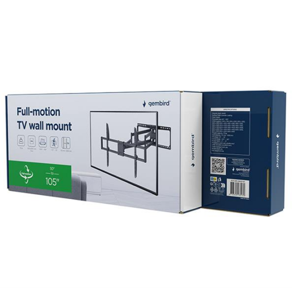 Suport TV Gembird WM-105ST-01 Black VESA 900 x 600 mm photo 5
