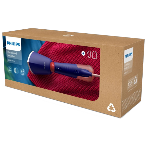 Vaporizator de călcat vertical Philips Seria 5000 Marine blue 1300 W, 24 g/min, 0.2 l photo 7
