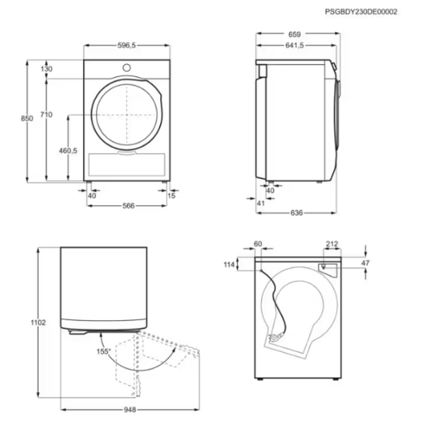 Mașină de uscat rufe Electrolux EW9D587KCE White 8 kg, A photo 4