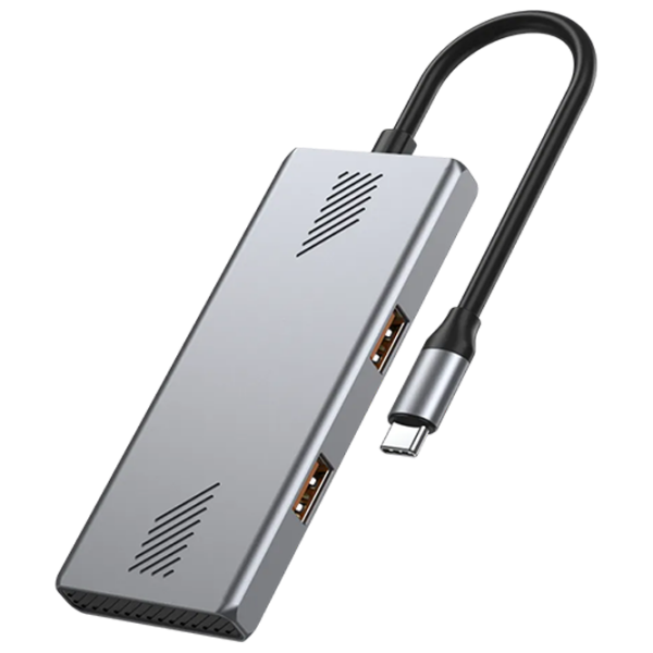 Адаптер Hub Gembird UHB-CM-U310-A2C2-01 Серебряный USB Type-C photo 1