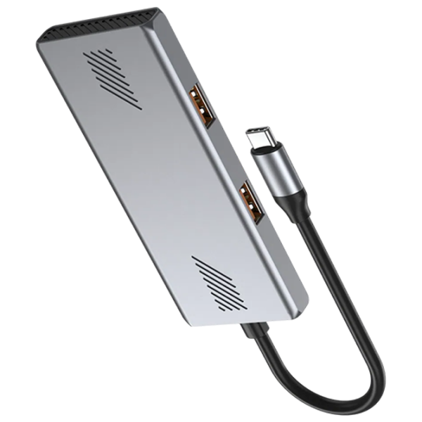 Адаптер Hub Gembird UHB-CM-U310-A2C2-01 Серебряный USB Type-C photo 5