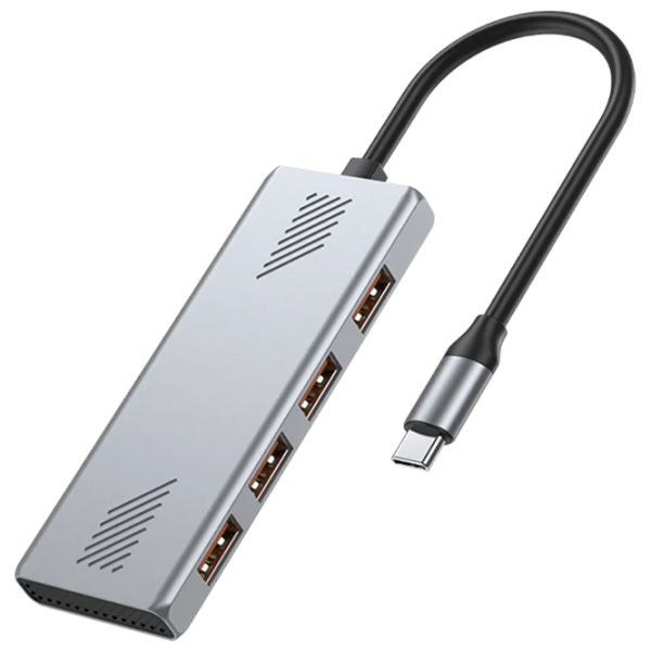Адаптер Hub Gembird UHB-CM-U310-A4-01 Серебряный USB Type-C photo 1