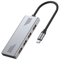 Адаптер Hub Gembird UHB-CM-U310-A4-01 Серебряный USB Type-C