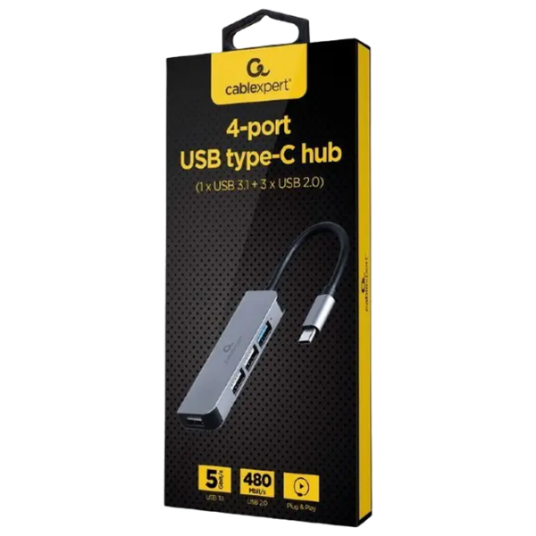 Адаптер Hub Gembird UHB-CM-U3P1U2P3-01 Серебряный USB Type-C photo 2