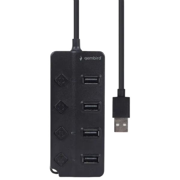 Adaptor Hub Gembird UHB-U2P4P-01 Black USB Type-A photo 1