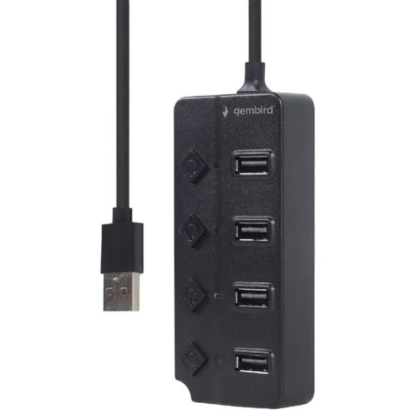 Adaptor Hub Gembird UHB-U2P4P-01 Black USB Type-A photo 2