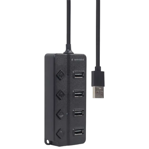 Adaptor Hub Gembird UHB-U2P4P-01 Black USB Type-A photo 3