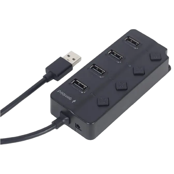 Adaptor Hub Gembird UHB-U2P4P-01 Black USB Type-A photo 5