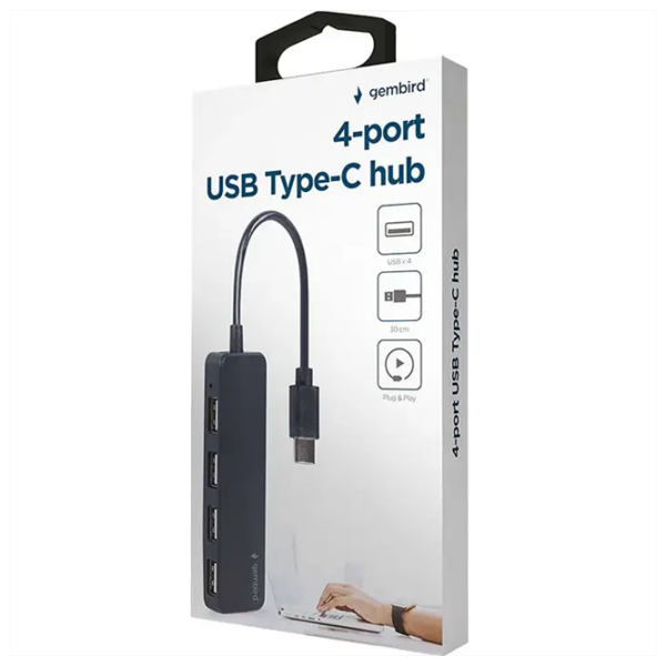 Adaptor Hub Gembird UHB-CM-U2P4-01 Black USB Type-C photo 3