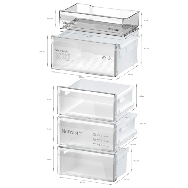 Frigider Bosch KGN392WDF White 260l / No Frost, 103l / No Frost, D photo 12