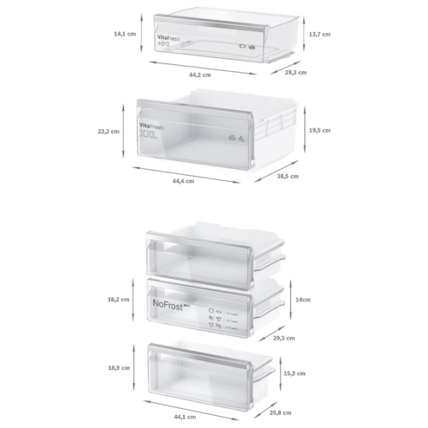 Frigider Bosch KIN86VFE0 White 184l / No Frost, 76l / No Frost, E photo 6