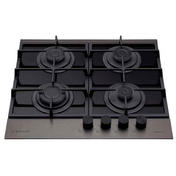 Plită încorporabilă pe gaz Mastercook Eclipse Inox Inox, Gratare: Fontă photo 1
