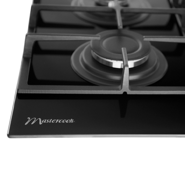 Plită încorporabilă pe gaz Mastercook Simphony Black Sticlă călită, Gratare: Fontă photo 7