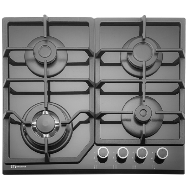 Plită încorporabilă pe gaz Mastercook MC-E 4215 G Black Sticlă călită, Gratare: Fontă photo 2