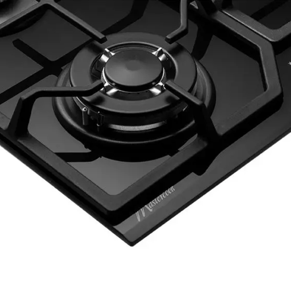 Plită încorporabilă pe gaz Mastercook MC-E 4215 G Black Sticlă călită, Gratare: Fontă photo 3