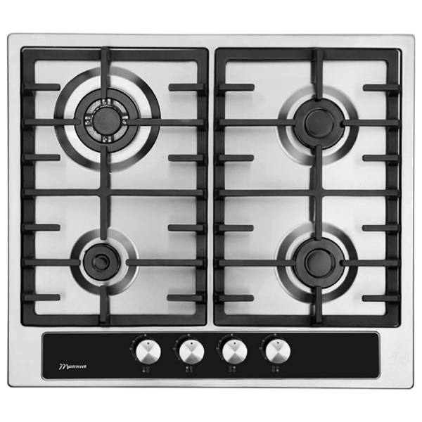 Plită încorporabilă pe gaz Mastercook VEGA MC-E 4265 Silver Sticlă călită, Gratare: Fontă photo 1