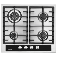 Plită încorporabilă pe gaz Mastercook VEGA MC-E 4265 Silver Sticlă călită, Gratare: Fontă