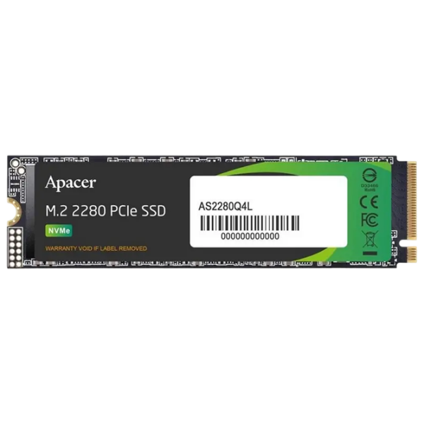 SSD Apacer AS2280Q4L M.2 NVMe 256 ГБ Скорость чтения: 3600 Мб/с,
Скорость записи: 3000 MБ/с photo 1