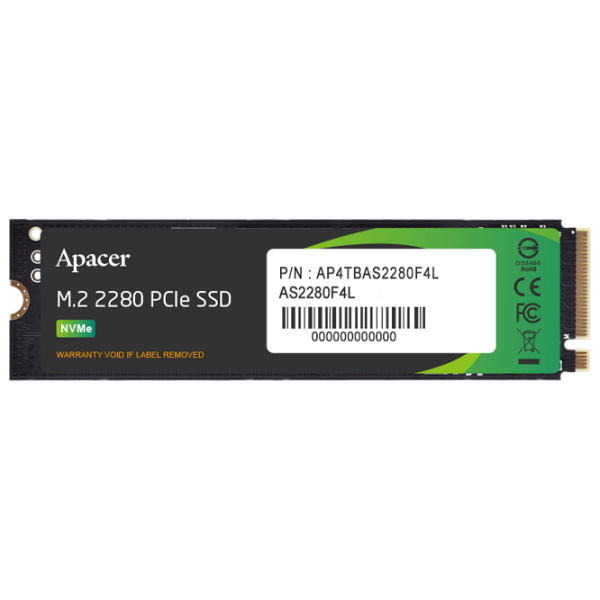 SSD Apacer AS2280F4L M.2 NVMe 2 TB Viteza de citire: 10500 MB/s,
Viteza de inscriere: 8700 MB/s photo 1