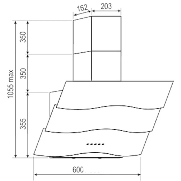 Hotă Tornado Piano 850 LED Black 60 cm, Recirculare, 850 m³/h photo 4