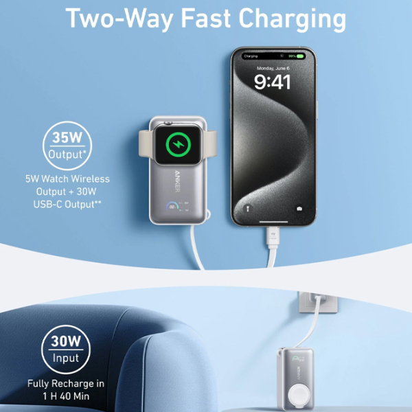 Power Bank 10000 мАч Anker MagGo (30 Вт) Белый  photo 6