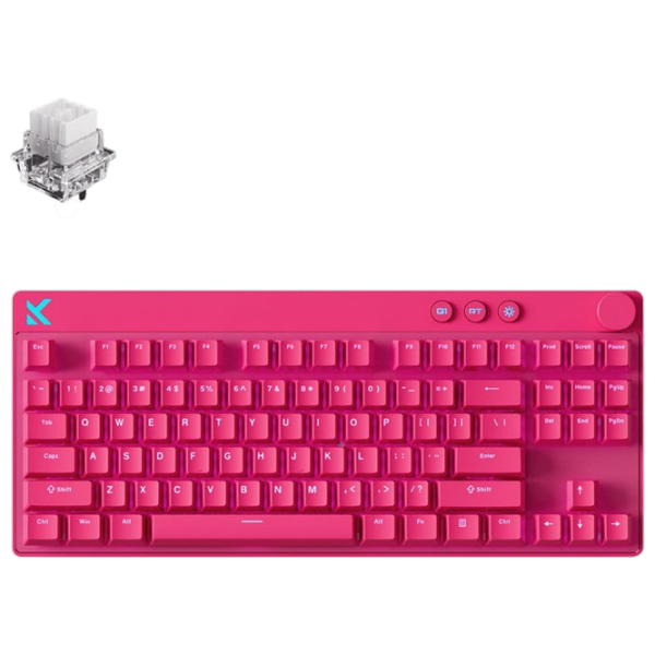 Tastatură Mchose Mix 87 HE Pink Gaming, Fără fir photo 2