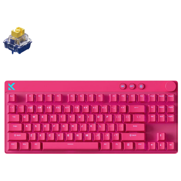 Tastatură Mchose Mix 87 HE Pink Gaming, Fără fir photo 3
