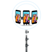 Trepied cu lampă Cellularline Selfie Ring Trio Universal 330 mm Black 