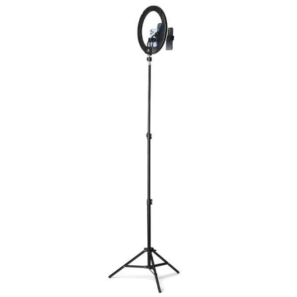 Trepied cu lampă Cellularline Selfie Ring Trio Universal 330 mm Black  photo 5